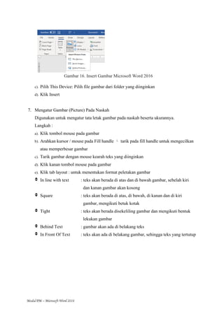 Modul-Word-Untuk-Pemula-Sebagai-Bahan-Panduan-Belajar | PDF