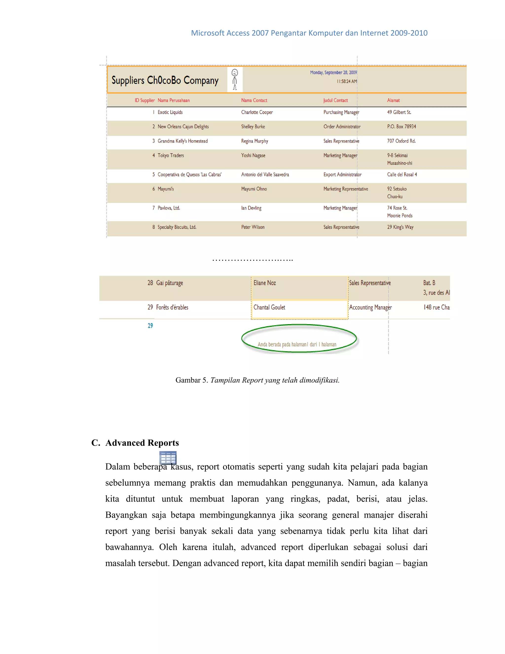 Modul 07 report (ms access) | PDF
