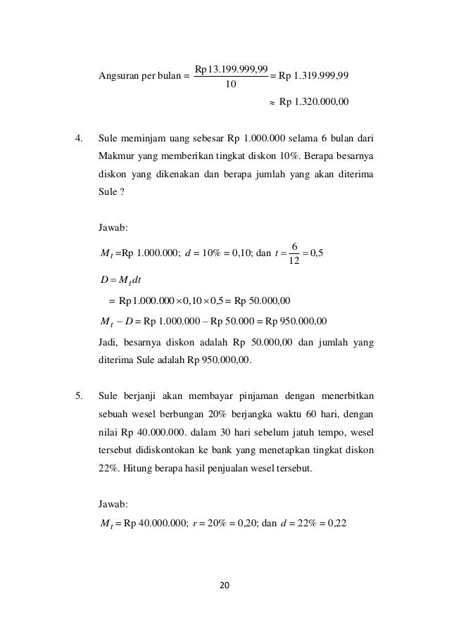 Bunga Sederhana Dan Tingkat Diskon Matematika Keuangan