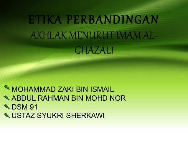 Akhlak Menurut Iman Al-Ghazali
