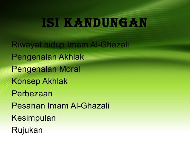 Akhlak Menurut Iman Al-Ghazali