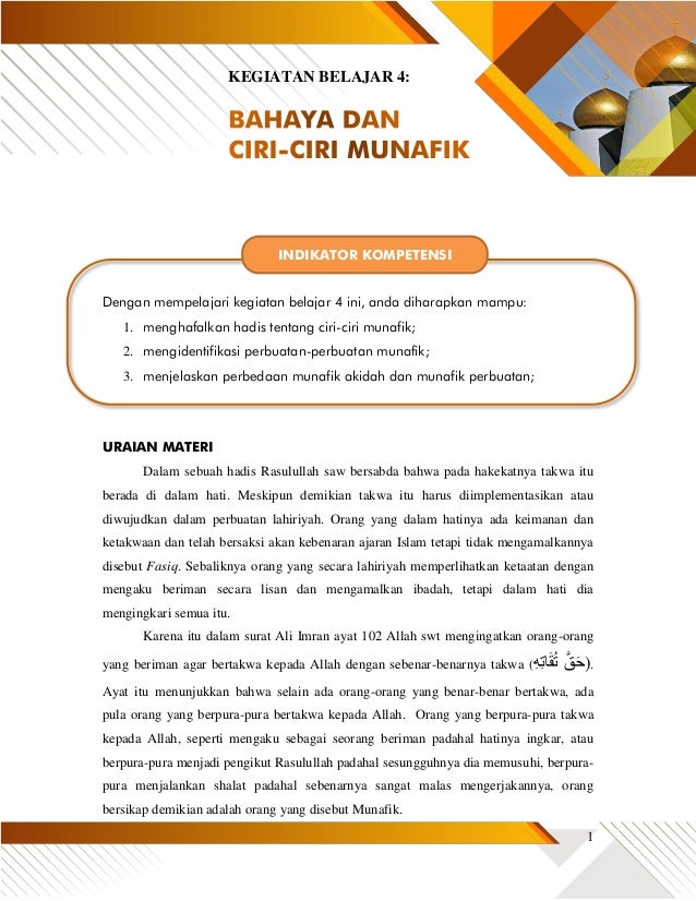Ciri2 Orang Munafik Ada 3 Sebutkan