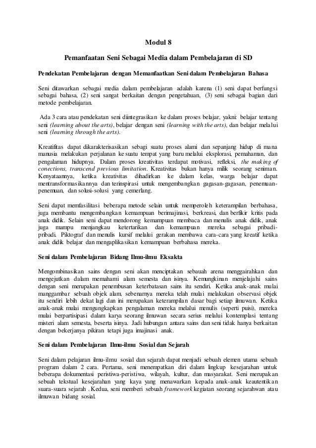 Rangkuman Modul 10 Pendidikan Seni Di Sd Terkait Pendidikan Rangkuman Modul 10 Pendidikan Seni Di Sd Terkait Pendidikan