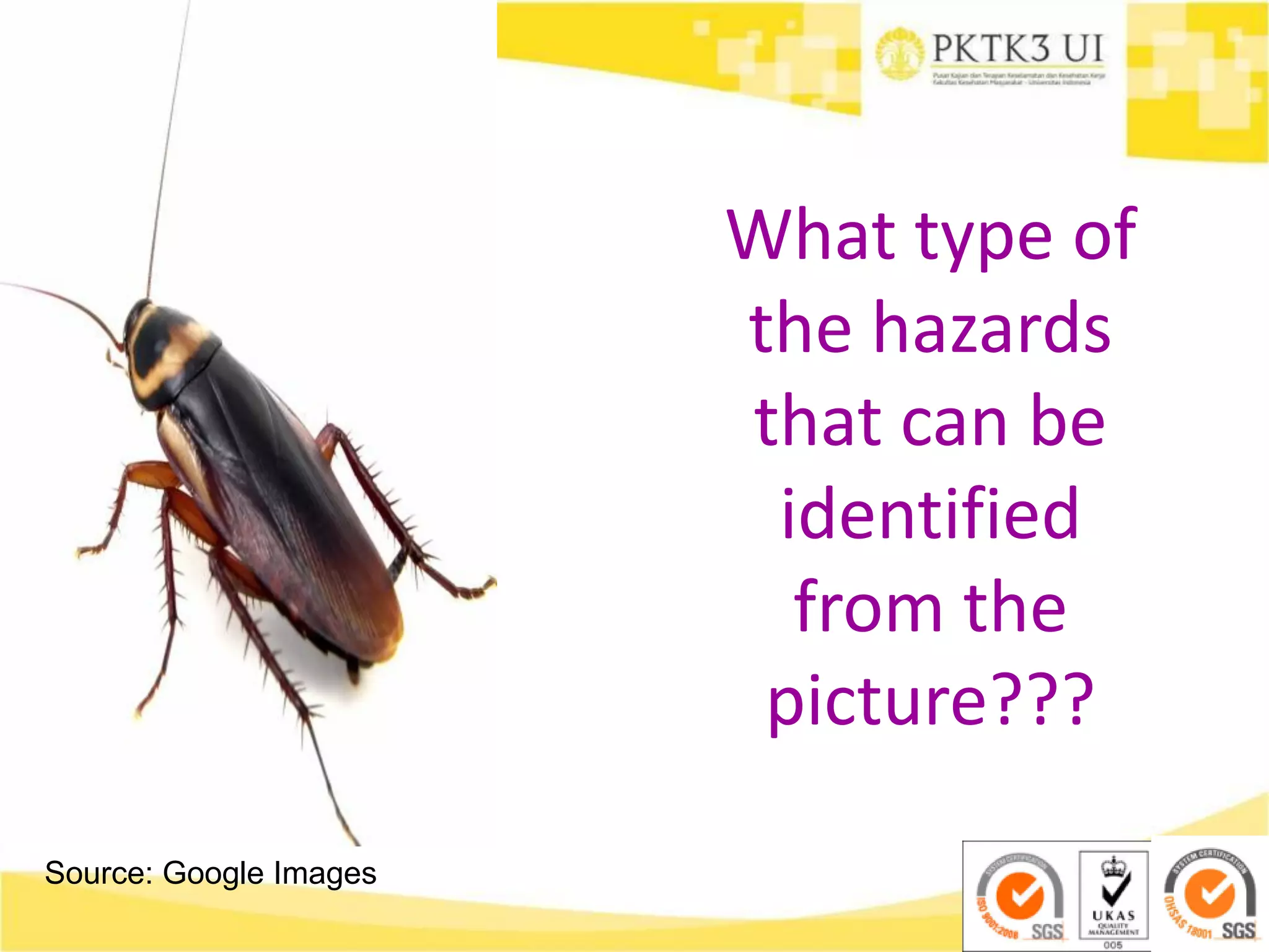 Source: Google Images
What type of
the hazards
that can be
identified
from the
picture???
 