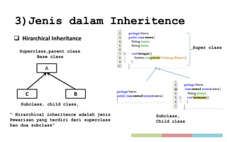 Modul tentang ciri dari PBO yaitu Inheritance | PPT