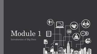 Module 1
Introduction of Big Data
 