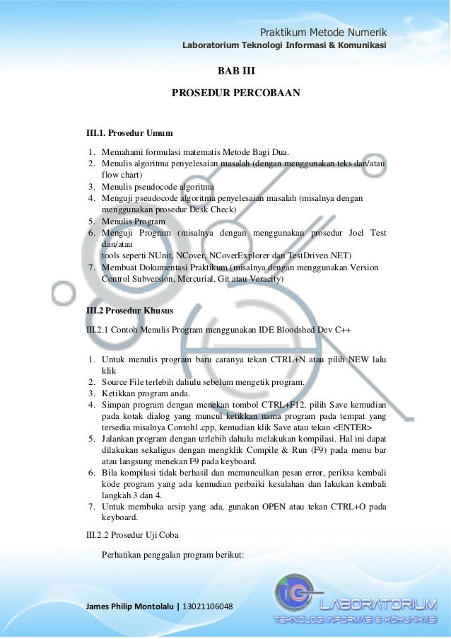 Modul1 metode bagi dua Praktikum Metode Numerik