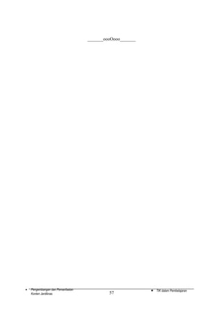 _______oooOooo_______

•

Pengembangan dan Pemanfaatan
Konten Jardiknas

57

•

TIK dalam Pembelajaran

 