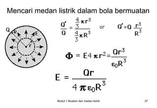 Mencari medan listrik dalam bola bermuatan




              Modul 1 Muatan dan medan listrik   37
 