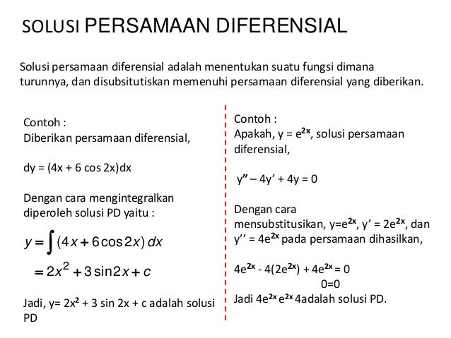 Contoh Soal Dan Pembahasan Persamaan Diferensial Orde 1 - Contoh Soal