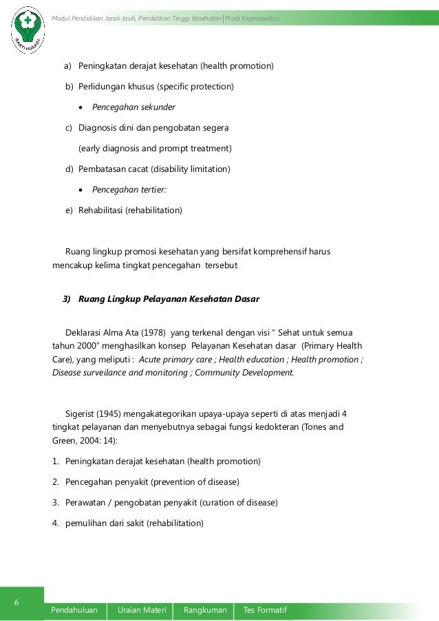 Ruang Lingkup Dan Prinsip Promosi Kesehatan