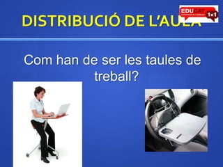DISTRIBUCIÓ DE L’AULACom han de ser les taules de treball?