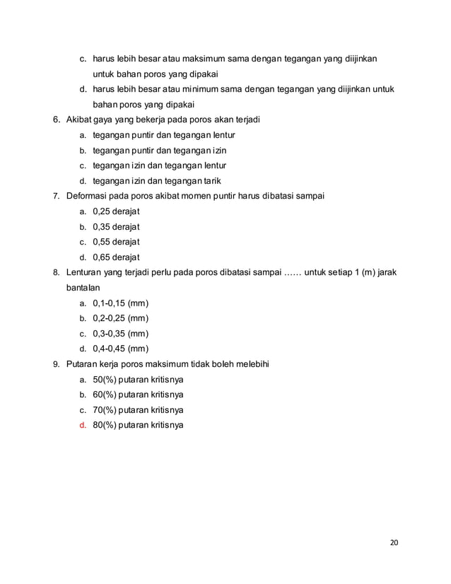 Elemen Mesin 2 - Perencanaan Poros dengan Beban Puntir | PDF