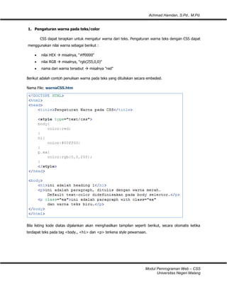 Modul 2 - CSS | PDF