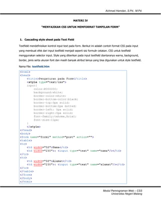 Modul 2 - CSS | PDF