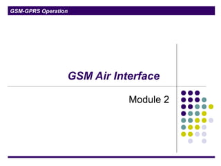 GSM-GPRS Operation
GSM Air Interface
Module 2
 