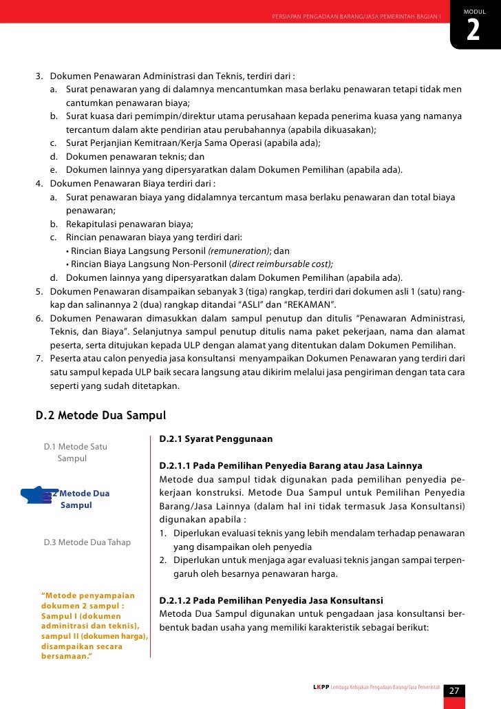 Modul 2 persiapan pengadaan barang jasa pemerintah bagian i