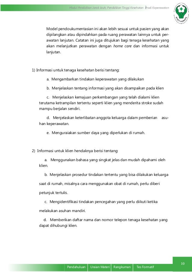 Jenis model Dokumentasi Keperawatan