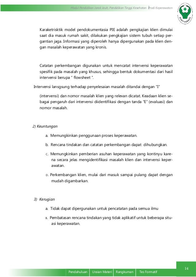 Jenis model Dokumentasi Keperawatan