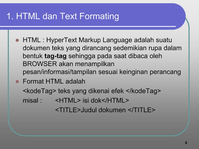 Modul DASAR HTML UNTUK PEMULA WEB PROGRA | PPT