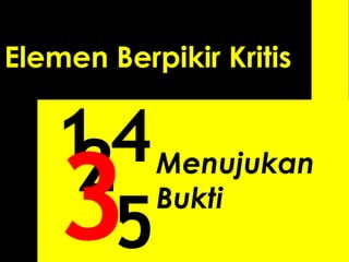 24
5
Elemen Berpikir Kritis
1 Menujukan
Bukti
 