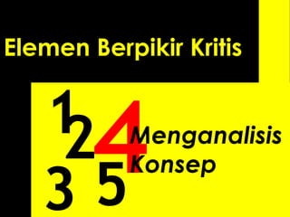 2
3 5
Elemen Berpikir Kritis
1 Menganalisis
Konsep
 