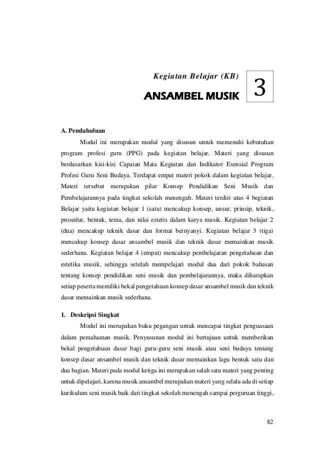 Modul Ii Seni Budaya Kb 3 Ansanbel Musik