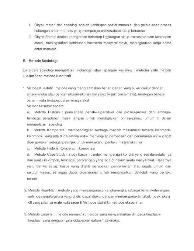 Ruang Lingkup Sosiologi Dan Contohnya