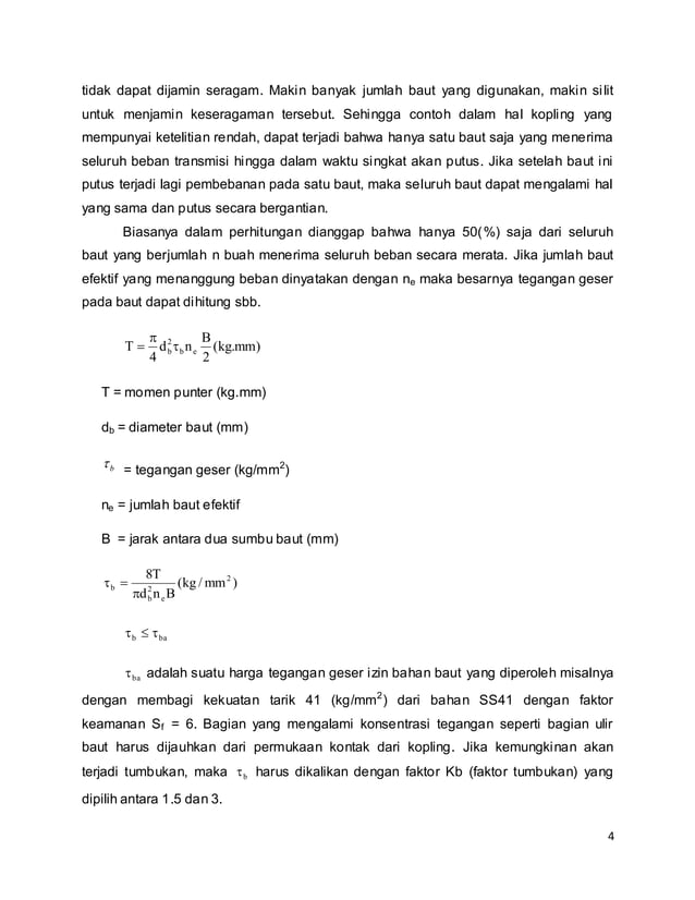 Elemen Mesin 3 - Perencanaan Kopling | PDF