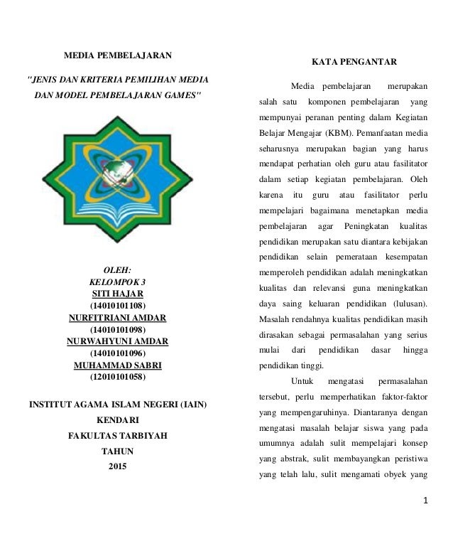 Jenis Jenis Dan Kriteria Media Pembelajaran