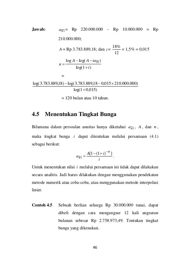Anuitas Biasa Matematika Keuangan