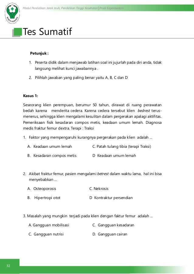Berikut Soal Tes Beasiswa Uph Keperawatan Terbaru