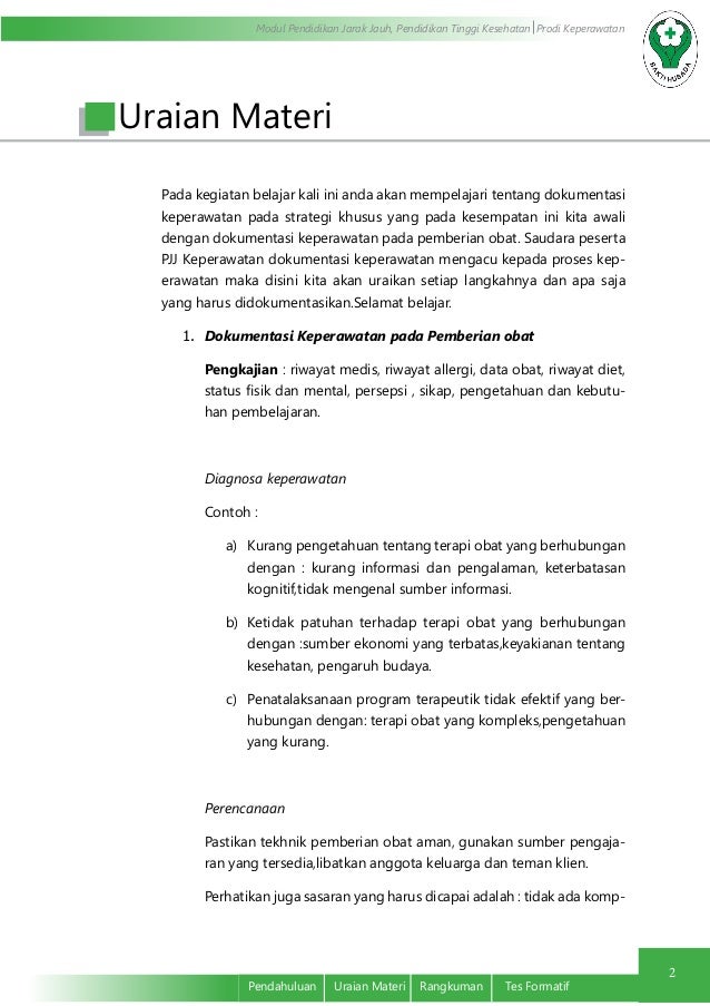 Dokumentasi Keperawatan pada Strategi Khusus