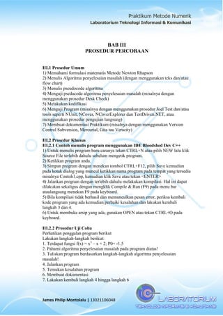 Modul3 metode newton raphson praktikum metode numerik | PDF