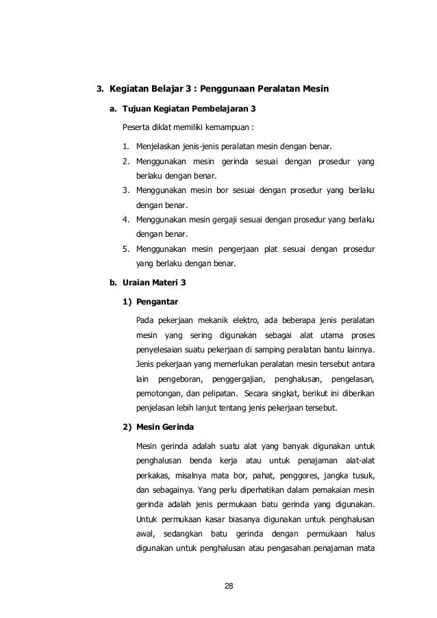 Modul 3 penggunaan peralatan bengkel Modul 3 penggunaan peralatan bengkel