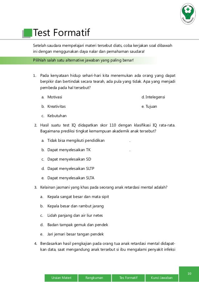 Contoh Soal Tes Iq Anak Sd Soal Soal