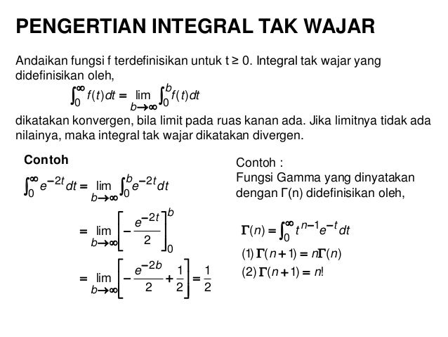 13++ Contoh Soal Integral Tak Wajar Dan Penyelesaiannya 13++ Contoh Soal Integral Tak Wajar Dan Penyelesaiannya