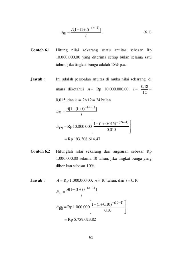 Anuitas Di Muka Dan Ditunda Matematika Keuangan