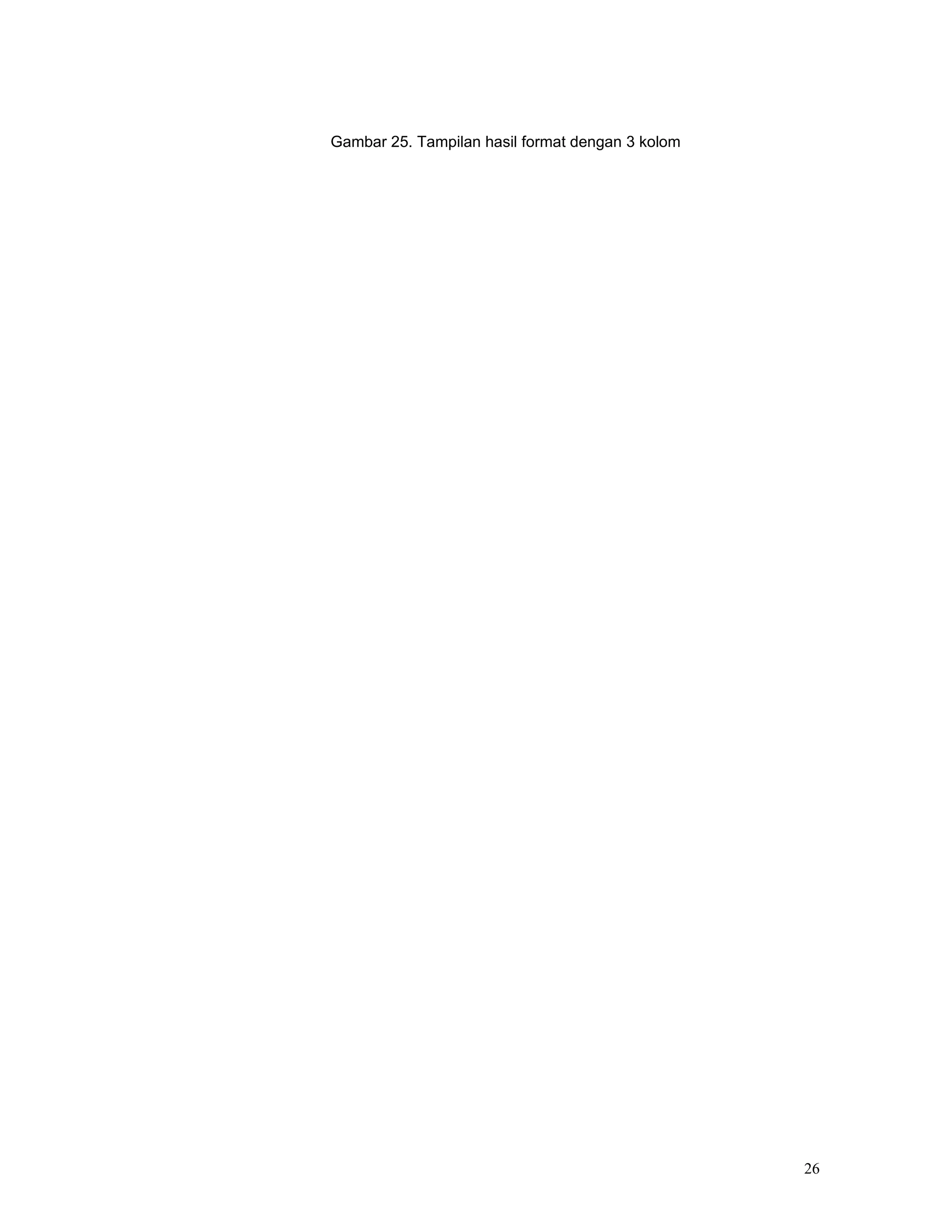 Gambar 25. Tampilan hasil format dengan 3 kolom




                                                  26
 