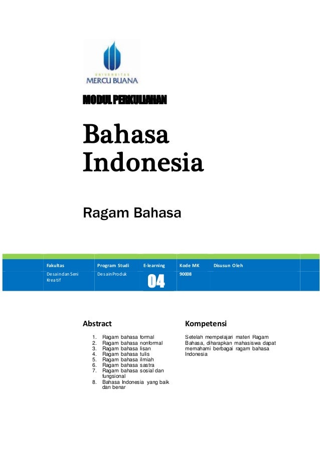 Modul 4 Ragam Bahasa