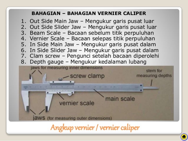 Fungsi Bahagian Angkup Vernier