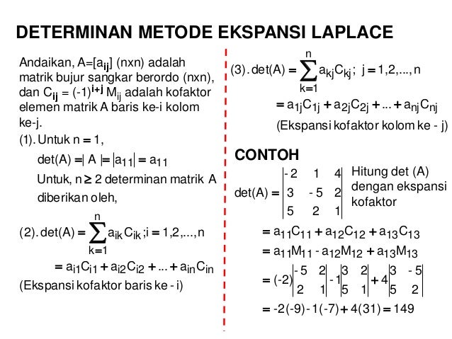 Hasil gambar untuk rumus matriks metode laplace