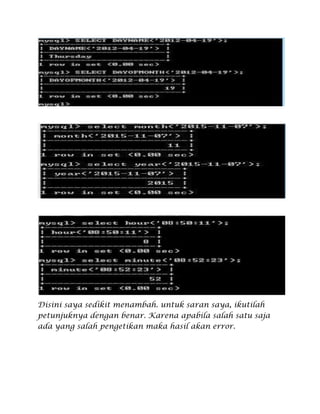 Disini saya sedikit menambah. untuk saran saya, ikutilah
petunjuknya dengan benar. Karena apabila salah satu saja
ada yang salah pengetikan maka hasil akan error.