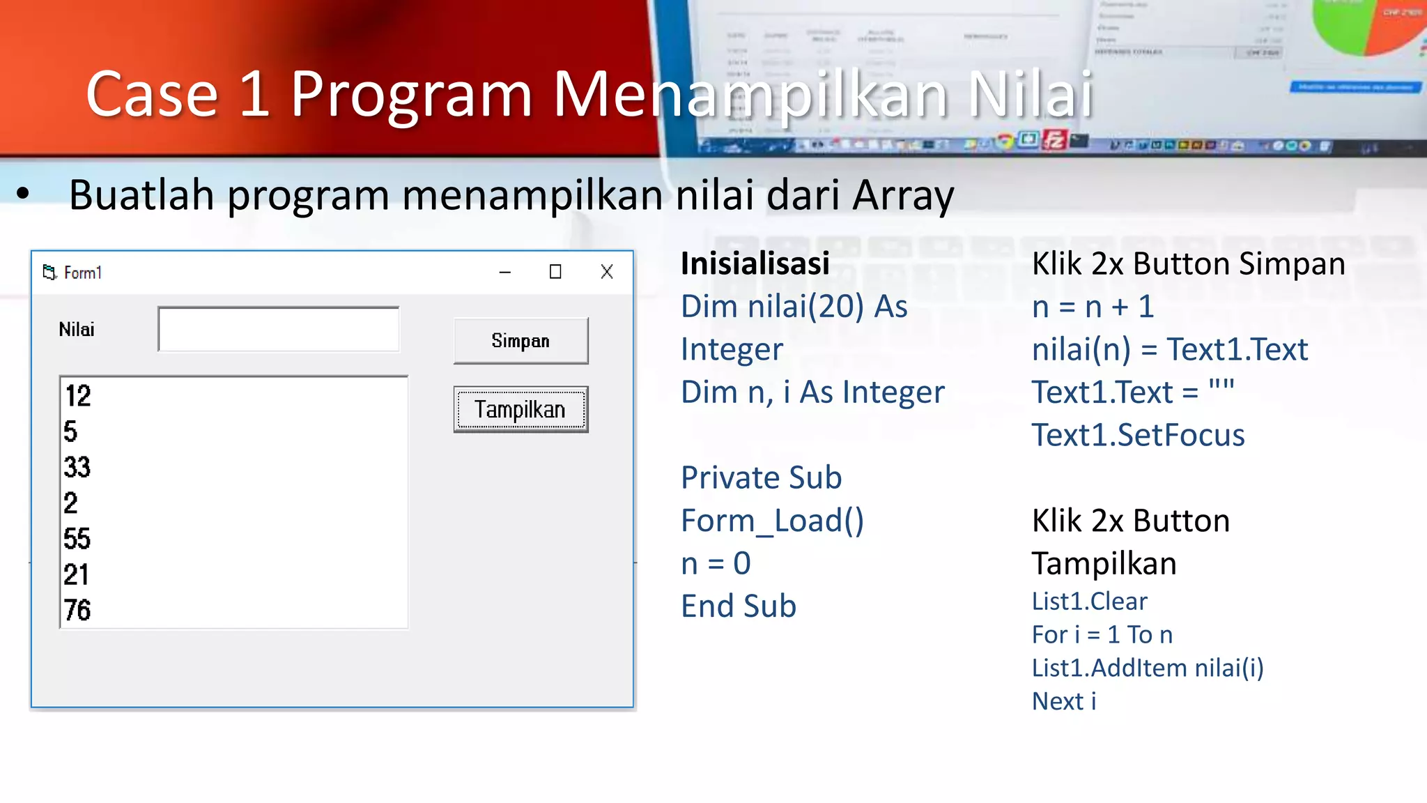 Modul 5 Array (Visual Basic) | PPTX