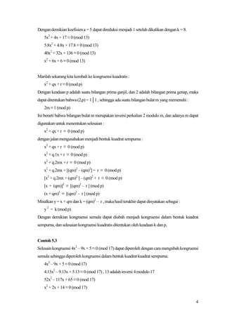 Modul 5 residu kuadratis | PDF