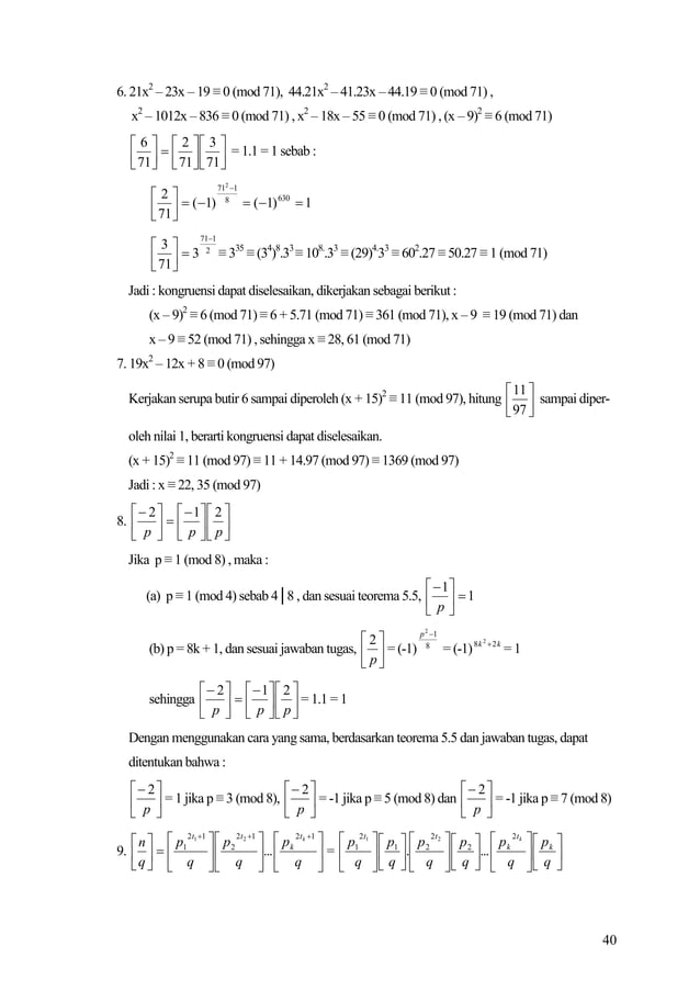 Modul 5 residu kuadratis | PDF