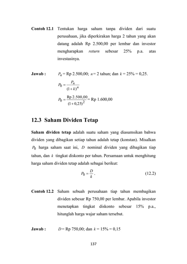Saham, Yield, dan Return (Matematika Keuangan) | PDF