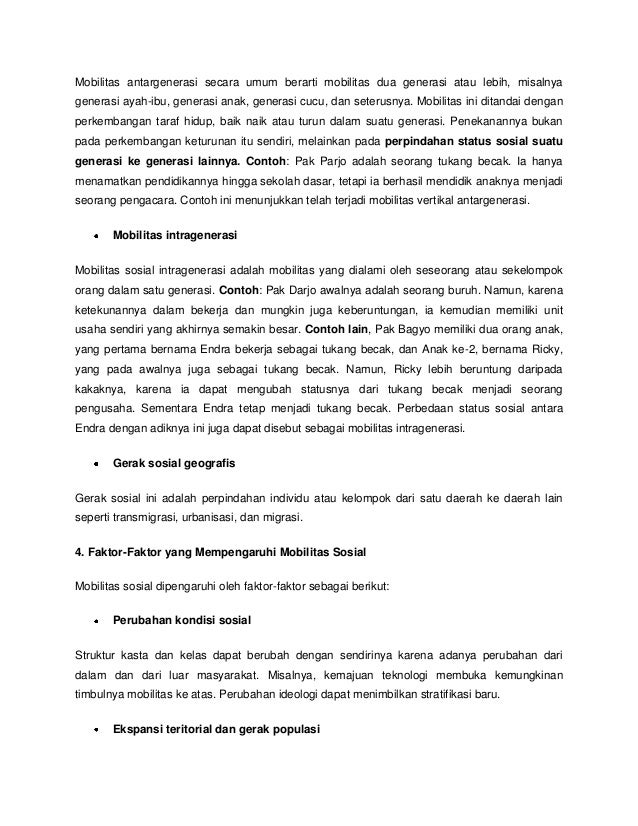 Stratifikasi dan mobilitas sosial