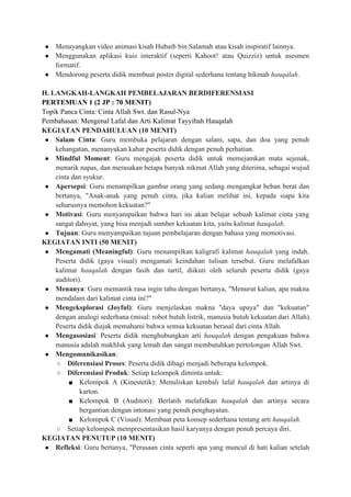 Modul Ajar Akidah Akhlak Kelas 5 - Kurikulum Berbasis Cinta | PDF