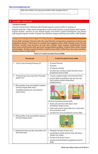 Modul Ajar Bahasa Indonesia Kelas 1 Fase A Kurikulum Merdeka | DOCX